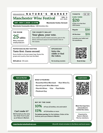 The bag stuffer postcard, front and back.